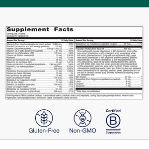 Metagenics PhytoMulti with Iron - Daily Multivitamin for Men & Women with Phytonutrients* - Methylfolate, Vitamins A‑K, Zinc & B6 - Iron Bisglycinate 18 mg - PrimeBioHealth - canada supplements