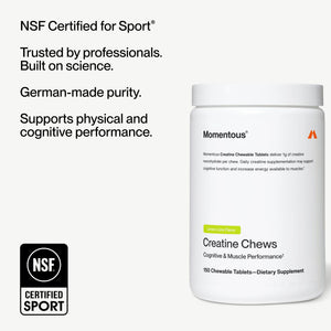 Momentous Creatine Chews - Creatine Monohydrate - Supports Strength, Lean Muscle, & Recovery for Men & Women - NSF Certified for Sport - 150 Chewable Tablets - Lemon Lime - PrimeBioHealth - canada supplements