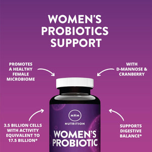 MRM Nutrition Women's Probiotics - Patented Formula Supports Urinary Tract, Vaginal, & Immune Health for Women, Prebiotic Supplement, 3.5 Billion Cells - PrimeBioHealth - canada supplements