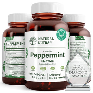 Natural Nutra Chewable Peppermint Digestive Enzyme Supplement, Help to Relieve Gas, Indigestion, and Other Digestive discomforts, Stomach Calmness, Papaya (Papain) - PrimeBioHealth - canada supplements