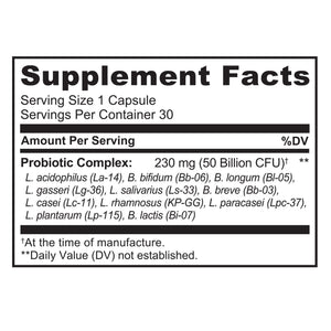 NATURELO Probiotics for Digestive Health, 50 Billion CFU, 30 Vegetarian Capsules, 11 Strains, Daily Use Supplement, Delayed Release, No-Fridge, Helps Boost Immune System, - PrimeBioHealth - canada supplements