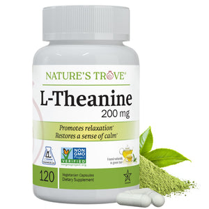 Nature's Trove L-Theanine 200mg 120 Vegetarian Capsules - PrimeBioHealth - canada supplements