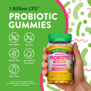 Nature's Truth Probiotic Gummies | 1 Billion CFU | 90 Count | Raspberry Lemon Flavor | Non-GMO & Gluten Free Supplement - PrimeBioHealth - canada supplements