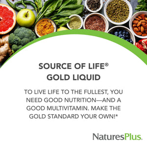 NaturesPlus Source of Life Gold Multivitamin Liquid - 30 oz - with Vitamins D3, B12 & K2 - Blood, Bone & Immune Support - Vegetarian & Gluten Free - 30 Servings - PrimeBioHealth - canada supplements