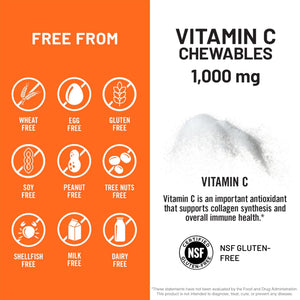 NatureWise Extra Strength Vitamin C Chewable 1000mg for Adults - Natural Orange Flavor - Immune System & Antioxidant Support - Non-GMO - PrimeBioHealth - canada supplements