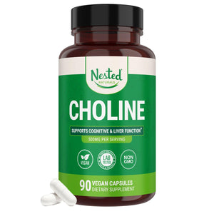 Nested Naturals Choline Bitartrate 500mg Per Serving - High Potency Choline Supplements - Supports Cognitive Performance & Liver Function - PrimeBioHealth - canada supplements