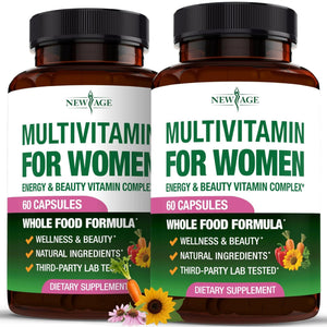 NEW AGE Multivitamin for Women - B-Complex, Whole Foods, Hair Support, Iron - All in1 Womens Multivitamin - PrimeBioHealth - canada supplements