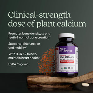 New Chapter Calcium Supplement - Bone Strength Plant-Based USDA Organic Calcium with Magnesium, Vitamin D3+K2, for Bone Health & Joint Mobility, Heart Support - PrimeBioHealth - canada supplements