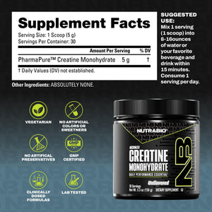 NutraBio Pure Micronized Creatine Monohydrate Powder Supplement, Unflavored, (300 g) - Supports Bulk Muscle Energy, Recovery, and Strength - HPLC Tested Creatine Powder Supplement for Men and Women - PrimeBioHealth - canada supplements