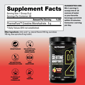 NutraBio Pure Micronized Creatine Monohydrate Powder Supplement, Unflavored, (300 g) - Supports Bulk Muscle Energy, Recovery, and Strength - HPLC Tested Creatine Powder Supplement for Men and Women - PrimeBioHealth - canada supplements