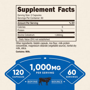 Nutricost Colostrum 1000mg, 120 Capsules - Gluten Free & GMO Free, 60 Servings - PrimeBioHealth - canada supplements