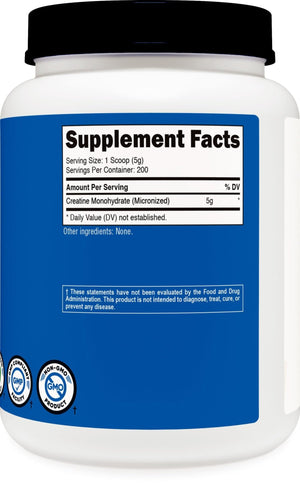 Nutricost Creatine Monohydrate Micronized Powder 500G, 5000mg Per Serv (5g) - 100 Servings, 17.9 Oz - PrimeBioHealth - canada supplements