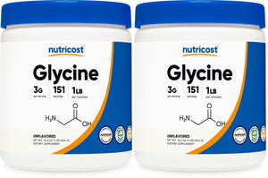 Nutricost Glycine Powder 1lb - Non-GMO, Gluten Free - PrimeBioHealth - canada supplements
