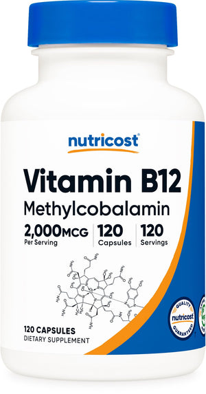 Nutricost Vitamin B12 (Methylcobalamin) 2000mcg, 240 Capsules - Vegetarian Caps, Non-GMO, Gluten Free B12 Supplement - PrimeBioHealth - canada supplements