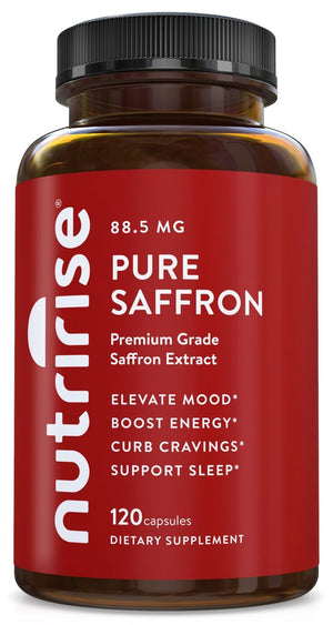 NutriRise Saffron Supplements 120 Capsules, 88.5mg Pure Extract - 4 Month Supply for Mood, Energy, Sleep, Stress & Cortisol Support - Non-GMO - PrimeBioHealth - canada supplements