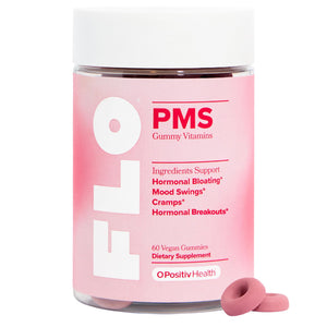 O Positiv FLO PMS Gummies for Women - Proactive PMS Relief - Targets Hormonal Breakouts, Bloating, Cramps, & Mood Swings with Chasteberry - PrimeBioHealth - canada supplements