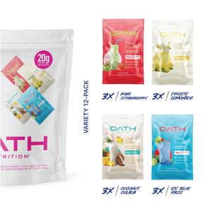 Oath Nutrition Clear Whey Isolate Protein Powder Variety Pack, 12 Pack - PrimeBioHealth - canada supplements