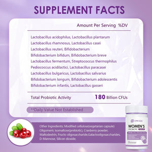 OMOGS Women's Probiotic 180 Billion CFUs 18 Strains, with Organic Prebiotics, Cranberry Extract, D-Mannose & Digestive Enzymes, for Digestive, Boost Immune, - PrimeBioHealth - canada supplements