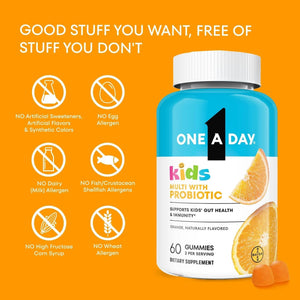 One A Day Kids Multivitamin with Probiotic, Multivitamin Gummies, Kids Probiotic for Digestive Health, Gummy Vitamins - PrimeBioHealth - canada supplements