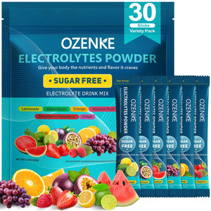 OZENKE Electrolytes Powder Packets, 30 Sticks Hydration Packets Sugar Free, Electrolyte Drink Mix Travel Electrolyte Packets - PrimeBioHealth - canada supplements