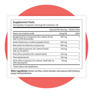 Pattern Wellness Cholesterol Complex Supplement – 90 Vegan Capsules | Red Yeast Rice Formula, 8 Carefully Selected Ingredients, GMP Manufactured, Non-GMO Formula, Gluten, Dairy & Soy Free - PrimeBioHealth - canada supplements