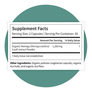 Pattern Wellness Organic Moringa Oleifera Supplement – Antioxidant Support & Cell Function – Whole Leaf Complete Formula – Vegan, Non-GMO– 60 Capsules - PrimeBioHealth - canada supplements