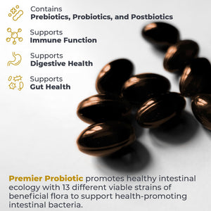 Premier Research Labs Premier Probiotic - Pre Pro Post Biotics for Women & Men, Quad Biotic, Quadbiotic, Prebiotics, Probiotics - PrimeBioHealth - canada supplements