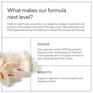 Premium Psyllium Husk Fiber Supplement 1450mg, 240 Capsules - PrimeBioHealth - canada supplements