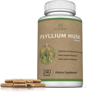 Premium Psyllium Husk Fiber Supplement 1450mg, 240 Capsules - PrimeBioHealth - canada supplements