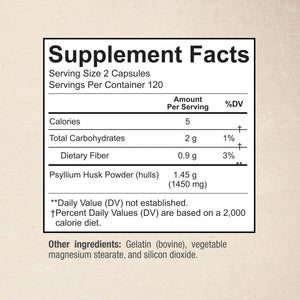Premium Psyllium Husk Fiber Supplement 1450mg, 240 Capsules - PrimeBioHealth - canada supplements