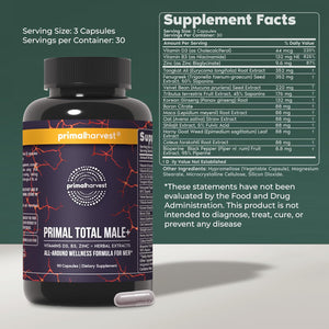 Primal Harvest Total Male+ & Magnesium Supplement Optimize Men’s Health with Targeted Nutrients for Vitality & Recovery 2 Pack Bundle - PrimeBioHealth - canada supplements