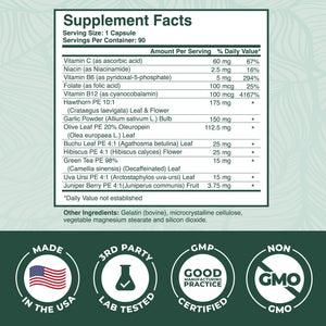 PurePremium Blood Pressure Supplements with Hawthorn Berry, Hibiscus, Garlic & Vitamin B12- Nitric Oxide Supplement for Normal Heart Health - PrimeBioHealth - canada supplements
