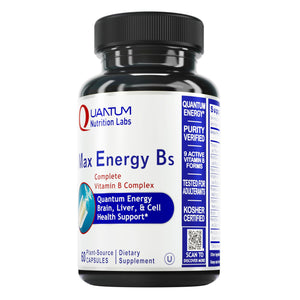 Quantum Nutrition Labs Max Energy Bs - Vitamin B Complex, Methylated B Complex Vitamins with Vitamin B1, B6, B12, Thiamin, Folate and Biotin - PrimeBioHealth - canada supplements