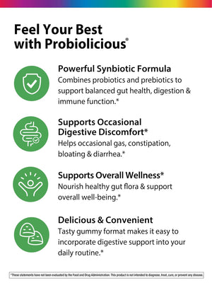 Rainbow Light Probiotic Gummies | 50 Count | Advanced Synbiotic with Prebiotic | for Men, Women & Children | Supports Digestive & Immune Health - PrimeBioHealth - canada supplements