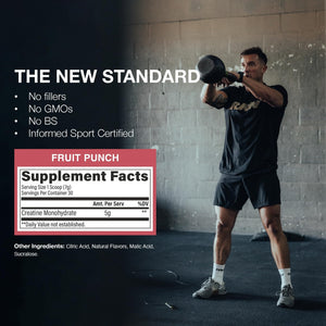 RAW Nutrition Creatine Monohydrate Powder, Fruit Punch (30 Servings) - Micronized Creatine Monohydrate Supplement for Workout Performance, Build Muscle & Strength - PrimeBioHealth - canada supplements