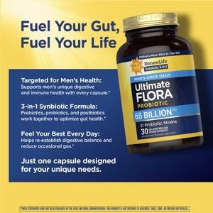 Renew Life Ultimate Flora Probiotics for Men 65 Billion CFU Delayed Release Vegan Capsules | Digestive Health | Immune Health | Dairy Free | 30 Count - PrimeBioHealth - canada supplements