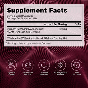 Saccharomyces Boulardii Probiotics 10 Billion CFU Made in USA | No Fillers Patented Strain: Lynside CNCM I-3799 Probiotics for Men and Women | Pure TheraPro Rx, Pharma Grade 120 Count - PrimeBioHealth - canada supplements