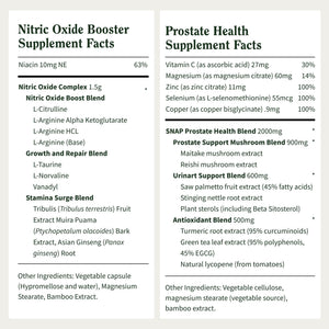 Snap Supplements Prostate Health & Nitric Oxide Supplement Bundle for Men, 90 + 60 Vegetarian Capsules (1 Month Supply) - PrimeBioHealth - canada supplements