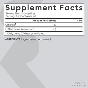 Sports Research L-Glutamine - Workout Recovery, Immune Health & Gut Health Support - 5 G Per Serving - 10.58 Oz - PrimeBioHealth - canada supplements