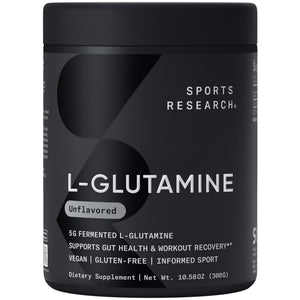 Sports Research L-Glutamine - Workout Recovery, Immune Health & Gut Health Support - 5 G Per Serving - 10.58 Oz - PrimeBioHealth - canada supplements