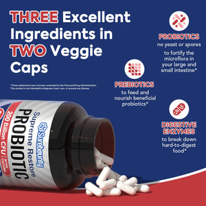 Surebounty Probiotic for Men & Women, 200 Billion CFU 35 Strains, Prebiotics + Digestive Enzymes, Supreme Restore Probiotic Supplement, - PrimeBioHealth - canada supplements
