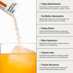 The Absorption Company Electrolyte Powder Packets - Workout Recovery & Hydration Drink Mix with Liposomal Glutathione, Vitamin C & Methylated B Vitamins - PrimeBioHealth - canada supplements