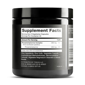 Toniiq Phosphatidylserine - 400mg Formula - World’s First 50% Purity - Highest Purity in the US - Soy Free Phosphatidylserine Supplement - PrimeBioHealth - canada supplements