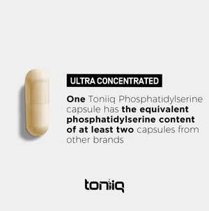 Toniiq Phosphatidylserine - 400mg Formula - World’s First 50% Purity - Highest Purity in the US - Soy Free Phosphatidylserine Supplement - PrimeBioHealth - canada supplements