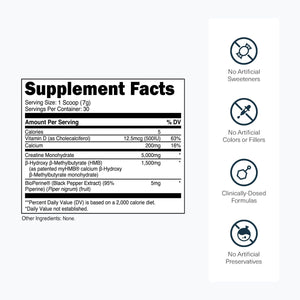 Transparent Labs Creatine HMB - Creatine Monohydrate Powder with HMB for Muscle Growth, Increased Strength, Enhanced Energy Output - PrimeBioHealth - canada supplements