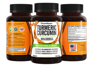 Turmeric Curcumin with BioPerine Black Pepper & 95% Curcuminoids, 1965mg, Maximum Absorption for Joint Support, Non-GMO Turmeric Capsules, - PrimeBioHealth - canada supplements