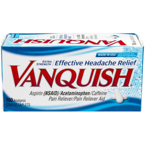 Vanquish Headache Relief, Acetaminophen, Aspirin, Caffeine, 100 Caplets, Packaging May Vary - PrimeBioHealth - canada supplements
