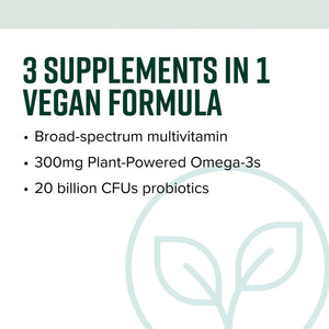 Vibrant Health, Trilogy Vegan, Probiotic Multivitamin with an Essential Blend of Omega-3 from Vegan Algal Oil, Vitamin A, B12, C, D3, E - PrimeBioHealth - canada supplements