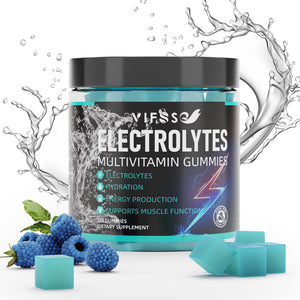 VIFSSG Electrolytes Gummies No Sugar, 120 Chewable Electrolyte Gummies with 6 Electrolytes for Runners and Endurance Sports, Refreshing Blue Raspberry, Hydration Electrolyte Chews, 1 Pack - PrimeBioHealth - canada supplements