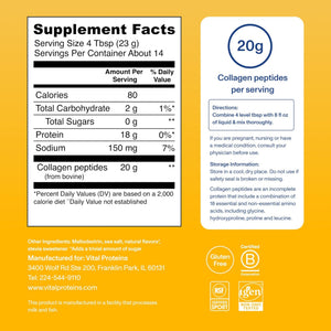 Vital Proteins Collagen Peptides Powder Vanilla - Supports Hair, Skin, Nails, Bones, Joints, Powder for Women - PrimeBioHealth - canada supplements